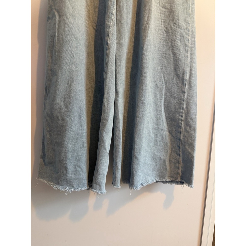 Free People Women's Light Wash Wide Leg High Rise Denim Jeans Size 26 Raw Hem - Picture 5 of 9